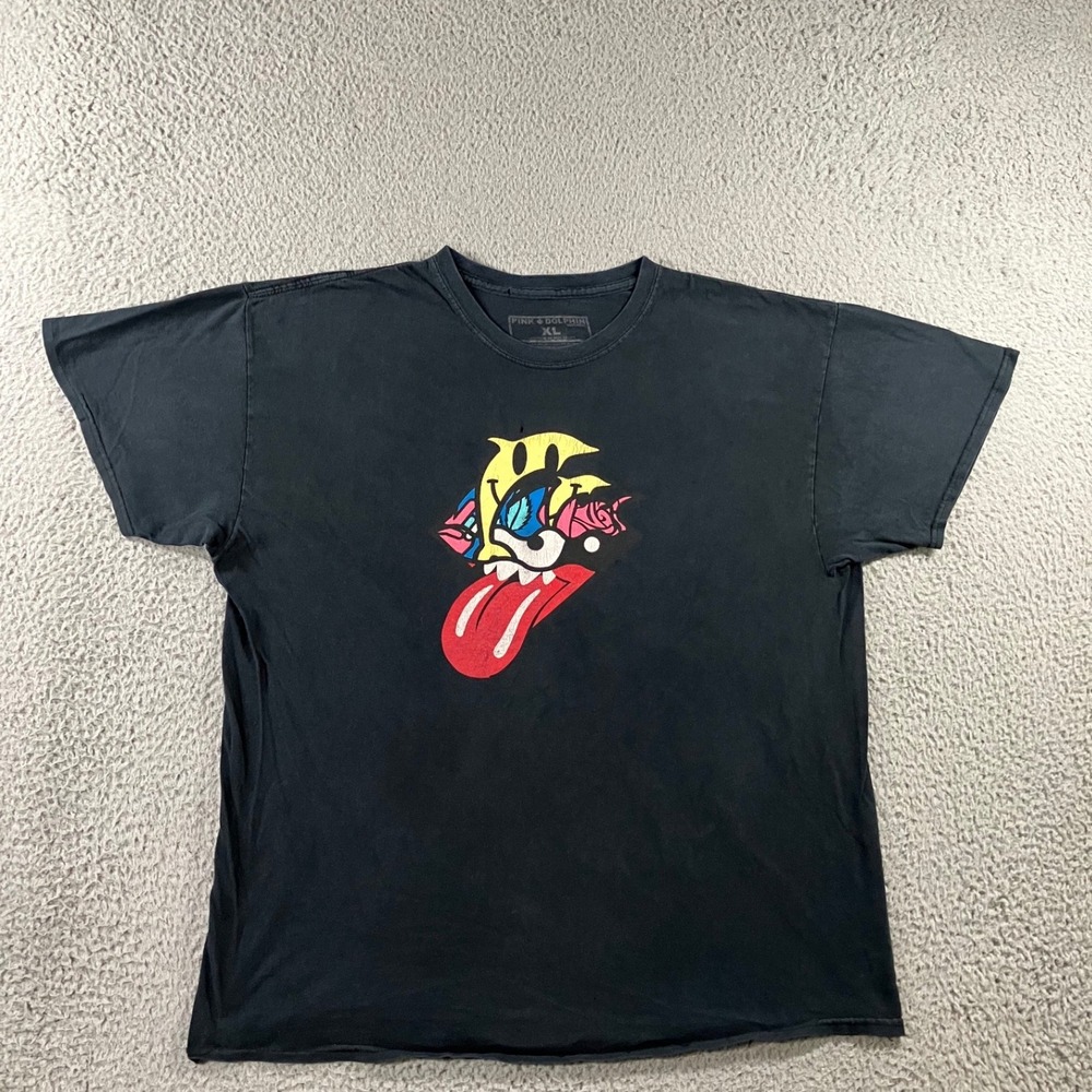 Pink+Dolphin x Rolling Stones Graphic Tee XL Distressed Street Skater Japanese